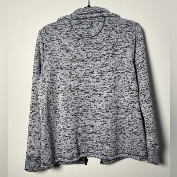 Calvin Klein Performance Full Zip Sweater Thumbholes Black Grey Warm - Picture 7 of 11